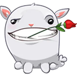 🌷 creature, cute, rose, animal, smiling, cartoon whatsapp sticker