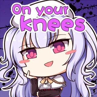 😏 On your knees Anime, Chibi, Manga, Paars, Kawaii telegram sticker