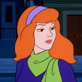 🐶 Daphne Blake Scooby Doo cartoon, mystery, redhead, purple, green telegram sticker