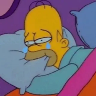 ⚡️ Homer Simpson The Simpsons homer simpson, simpsons, chorando, triste, desenho animado, personagem telegram sticker