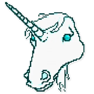 🐴 unicornio, animal, pixel art, fantasía, criatura mágica whatsapp sticker