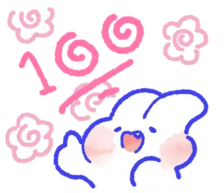 💯 100% Hase, süß, hundertprozentig, Erfolg, Feier, Leistung, gut gemacht telegram sticker