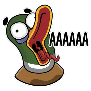 🥴 AAAAAA kaczka, kreskówka, krzyk, śmieszne, zwierzę, mem telegram sticker