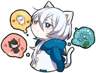 💭 TORI
SAKANA
KURO Anime, Kot, Chibi, Słodkie, Japoński, Manga telegram sticker
