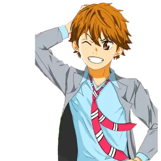 😉 Anime, Cartone animato, Personaggio, Ritratto, Maschile telegram sticker