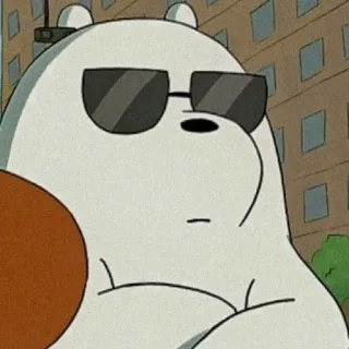 😎 Ice Bear We Bare Bears Ice Bear, cartoon, bear, sunglasses, cool, character telegram sticker