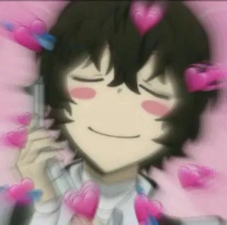 💖 Anime, Waffe, Herzen, Liebe, Lächeln telegram sticker
