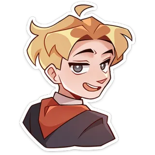 😌 мультфильм, персонаж, стикер, иллюстрация, блондинка telegram sticker