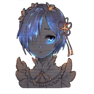 😄 Rem Re:Zero Аниме, Рем, Re:Zero, Фанатское творчество, Вайфу, Милый, Аниме девушка telegram sticker
