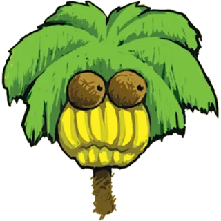 🌴 ต้นปาล์ม, ตลก, การ์ตูน, เขตร้อน, ฤดูร้อน, ภาพประกอบ telegram sticker