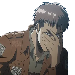🤭 Reiner Braun Attack on Titan アニメ, 進撃の巨人, ライナー・ブラウン, マンガ, 軍事, 兵士 telegram sticker