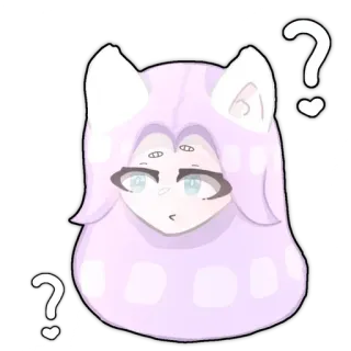 🧐 สาวหูแมว, คำถาม, อนิเมะ, สับสน whatsapp sticker