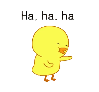 🐥 Ha, ha, ha pato, fofo, engraçado, risada, emoji telegram sticker