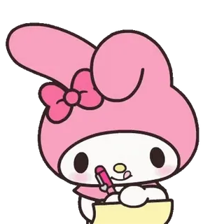 😊 My Melody My Melody, Sanrio, lindo, kawaii, escritura, dibujos animados, rosa telegram sticker