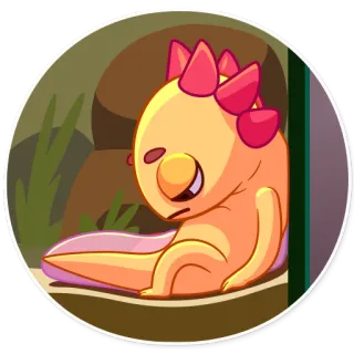😔 sticker, cartoni animati, animale, carino telegram sticker