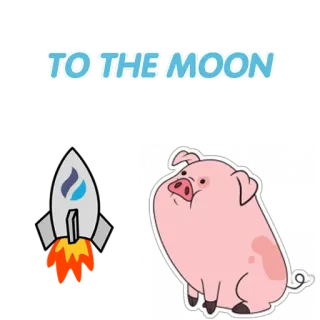 😚 Waddles TO THE MOON Schwein, Rakete, Mond, Waddles, Gravity Falls, Meme, Börse, Finanzen telegram sticker