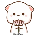🌹 猫, 漫画, 花, かわいい, 動物, 可愛い, 桃 whatsapp sticker