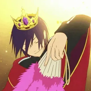 💎 Yato Noragami Anime, Krone, König, Charakter, Yato, Noragami telegram sticker