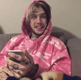 💙 Lil Peep Lil Peep, นักดนตรี, สีชมพู, เสื้อฮู้ด, นักร้อง, แร็ปเปอร์ telegram sticker