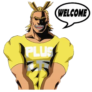 👆 All Might My Hero Academia WELCOME anime, hero, welcome, plus ultra telegram sticker
