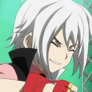 😃 Shu Kurenai Beyblade Burst Anime, Beyblade, Shu Kurenai, Cheveux Blancs, Gant Rouge telegram sticker