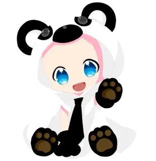 🙇‍♀ อนิเมะ, แพนด้า, น่ารัก, คาวาอิ, การ์ตูน, ภาพประกอบ telegram sticker