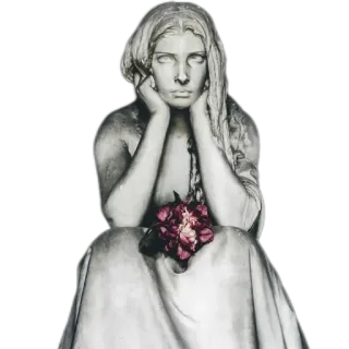 😢 statue, marble, art, flower, sculpture, sad, melancholy telegram sticker