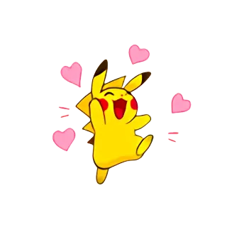 😍 Pikachu pikachu, pokemon, fofo, corações, desenho animado, anime whatsapp sticker