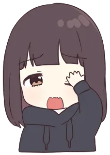 😓 аниме девушка, плачет, грустно, чиби, каваий, мультфильм, манга telegram sticker