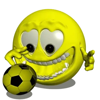 ⚽ 表情符号, 笑脸, 足球, 足球, 黄色, 球 telegram sticker
