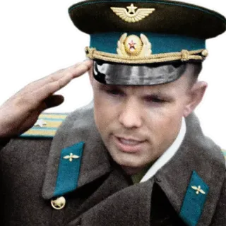 👩‍🎨 Yuri Gagarin Yuri Gagarin, cosmonaut, Soviet Union, space, military, astronaut, hero telegram sticker