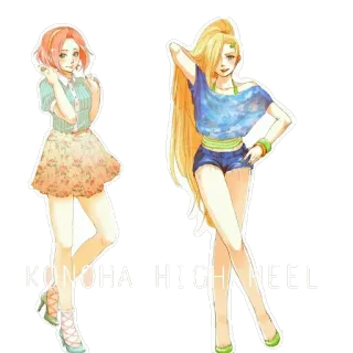 👯 KONOHA HI-HEEL anime, characters, fashion, high heels, Konoha telegram sticker