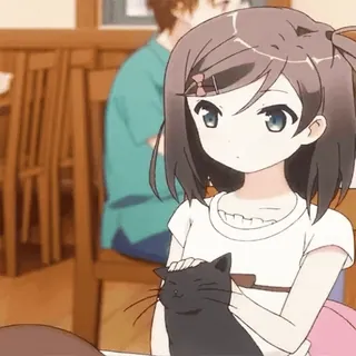 😻 Anime, Menina, Gato, Bonito, Kawaii telegram sticker