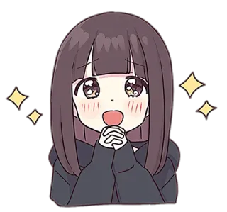 🤩 anime, cute, sparkle, girl, adoring, happy telegram sticker