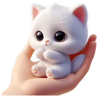 👏 gatto, gattino, carino, animale, kawaii, animale domestico, cartone animato telegram sticker