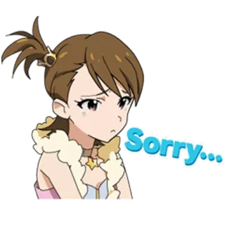 😞 Sorry... desculpa, desculpe, anime, garota whatsapp sticker