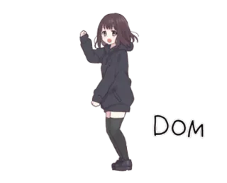 🥁 DOM Garota anime, Dom, Dança, Fofo, Moletom com capuz, Adesivo telegram sticker
