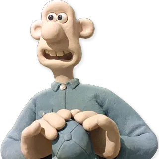 😁 Wallace Wallace and Gromit claymation, british, animation, stop-motion, cheese, dog telegram sticker