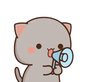📢 Katze, Megaphon, Tier, süß telegram sticker