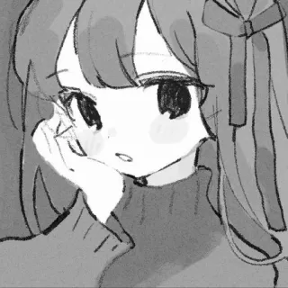 😮 Anime Mädchen, Cartoon, Illustration, Skizze, Süß, Mädchen telegram sticker