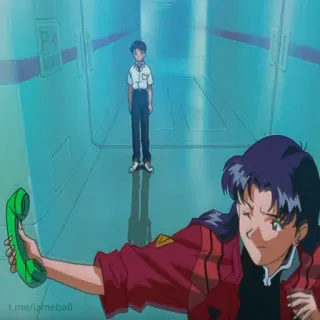 📞 t.me/iameball Anime, Dibujos animados, Animación, Teléfono, Personaje, Misato, Evangelion telegram sticker