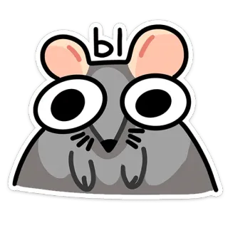 🐀 Ы souris, dessin animé, animal, mignon, autocollant telegram sticker