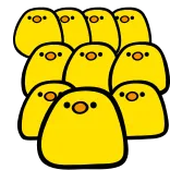 😂 gà con, chim, màu vàng, nhóm telegram sticker