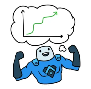 💹 succès, croissance, affaires, profit, diagramme, muscle, force whatsapp sticker