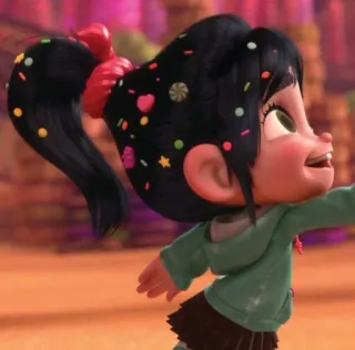 🍓 Vanellope von Schweetz Wreck-It Ralph dibujos animados, ¡Rompe Ralph!, Vanellope, Disney, dulce, caramelo, chica telegram sticker