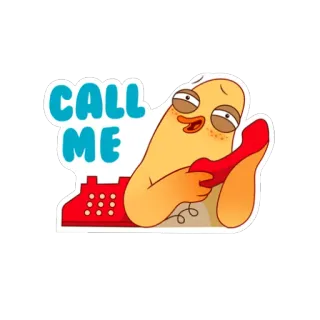 ❤ CALL ME dibujos animados, llámame, teléfono, gracioso, personaje, expresión telegram sticker