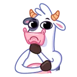 👍 cow, thumbs up, cute, animal, cartoon telegram sticker