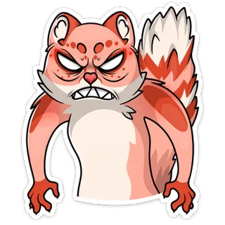 😡 angry, squirrel, cartoon, animal, fierce, furious telegram sticker