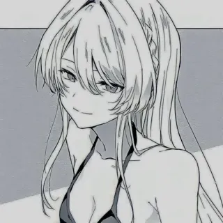 ❄️ anime, girl, long hair, bikini telegram sticker