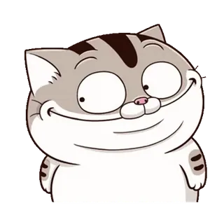 😊 gato, dibujos animados, animal, feliz, lindo whatsapp sticker